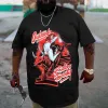 Plus Size Black Ridini Disty T-Shirt sold by Biggmans