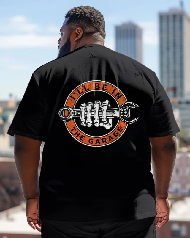 I'll Be In The Garage Crewneck Short Sleeve Men's Plus Size T-Shirt made by Biggmans