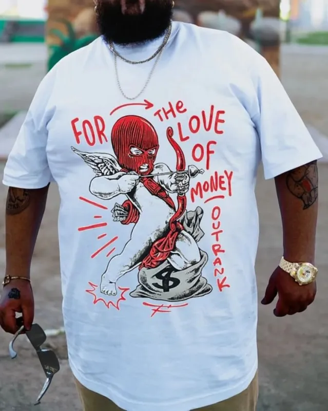 Plus Size White The Love For T-Shirt sold by Biggmans