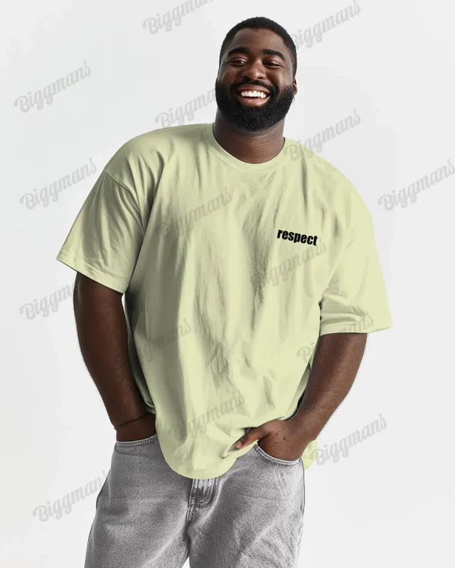 100% Cotton-simple Chest Letter Print Men's Loose Big & Tall Short Sleeve T-shirt sold by Biggmans