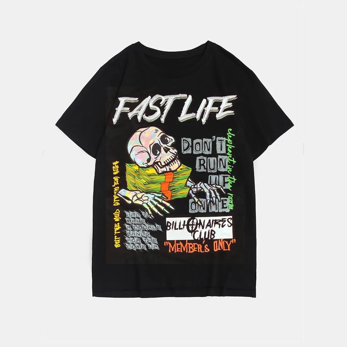 Plus Size Black Fast Life T-Shirt sold by Biggmans product image thumbnail 2