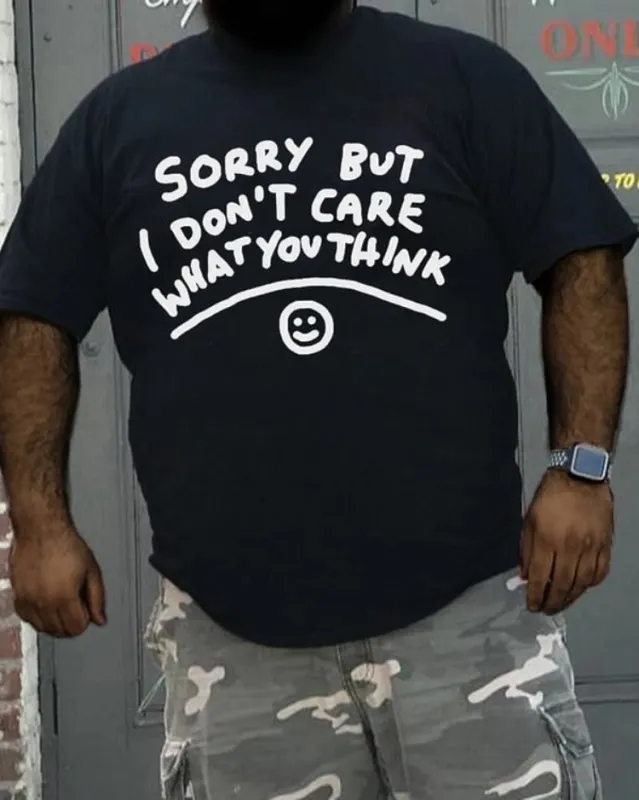 Men‘s Sorry But I Don't Care What You Think Print Men's T-shirt sold by Biggmans