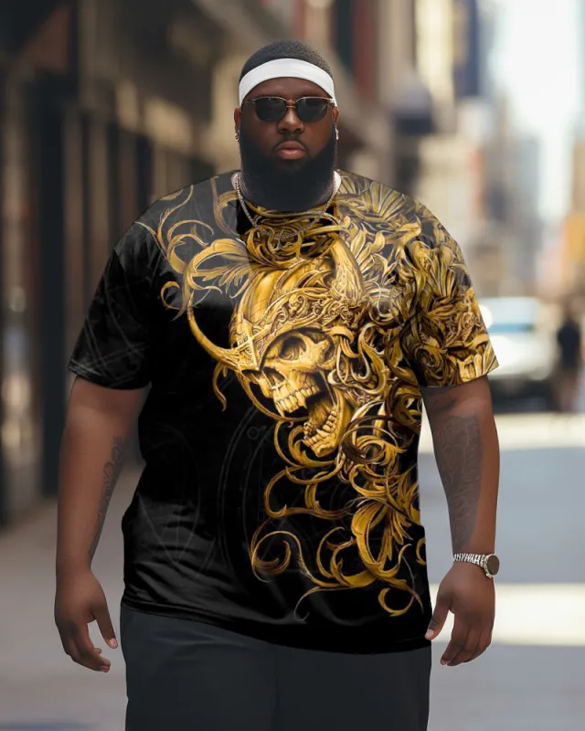 Men's Mad King Skull Viking Short Sleeve Crew Neck Big T-Shirt sold by Biggmans