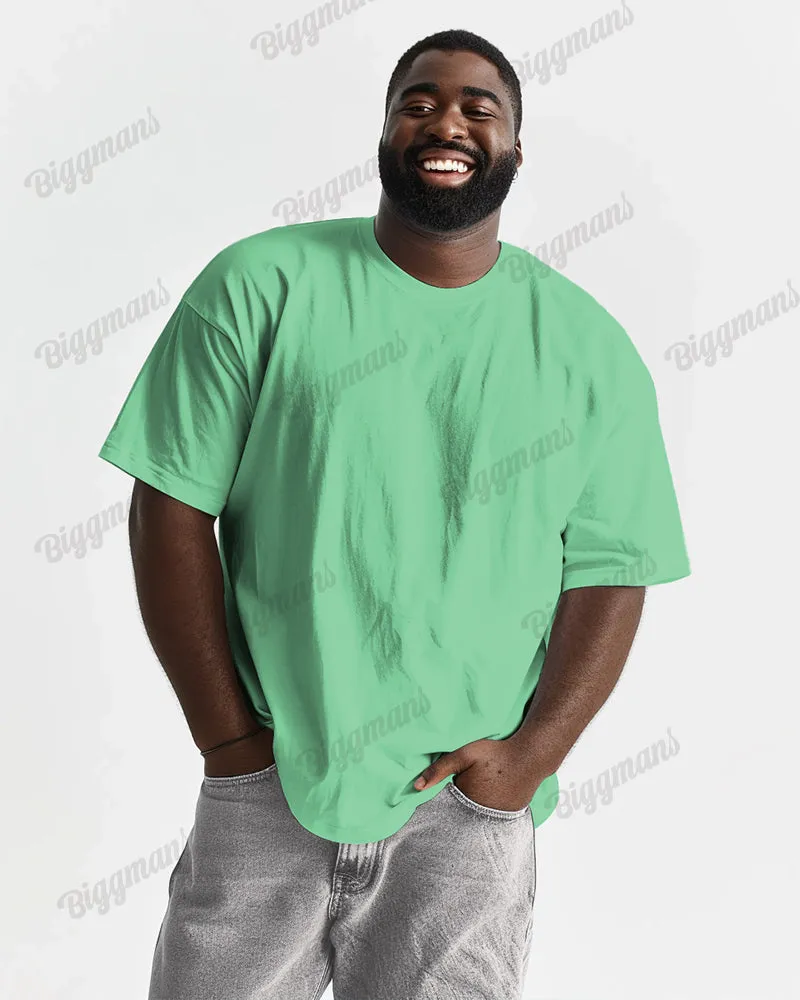 100% Cotton-Joker Solid Color Big Men's Loose Short Sleeve T-Shirt sold by Biggmans product image thumbnail 3