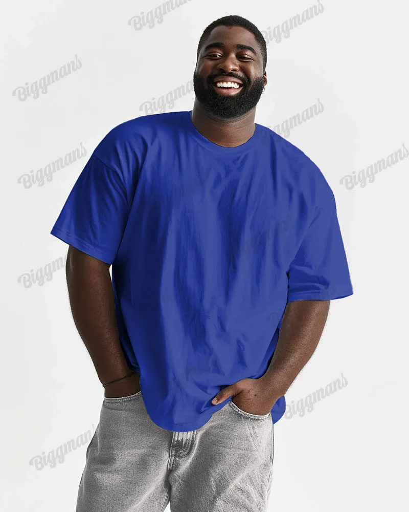 100% Cotton-Joker Solid Color Big Men's Loose Short Sleeve T-Shirt sold by Biggmans product image thumbnail 5