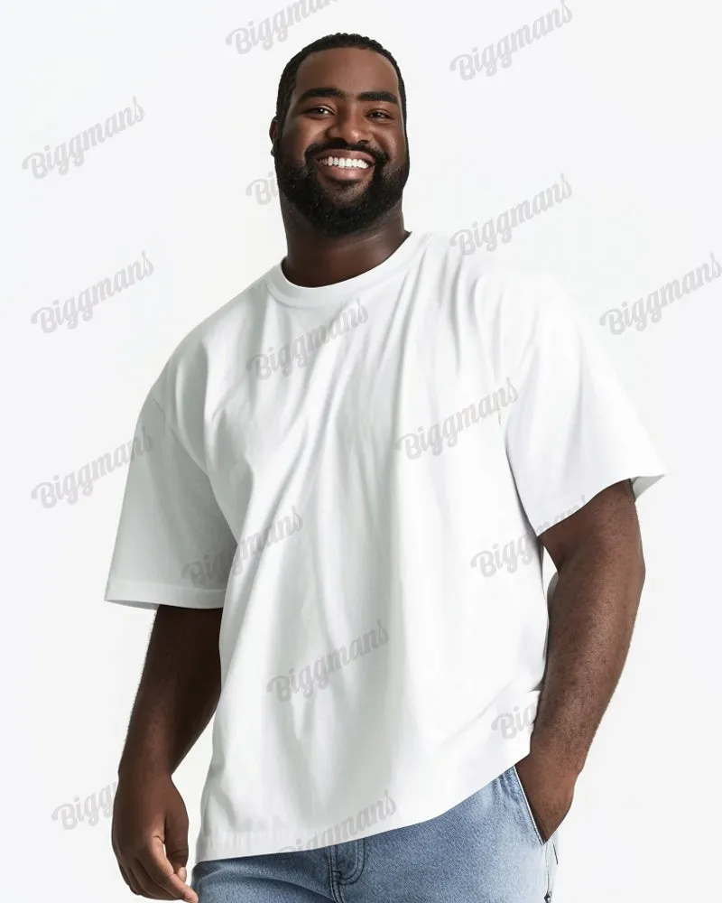 100% Cotton-Joker Solid Color Big Men's Loose Short Sleeve T-Shirt sold by Biggmans product image thumbnail 2