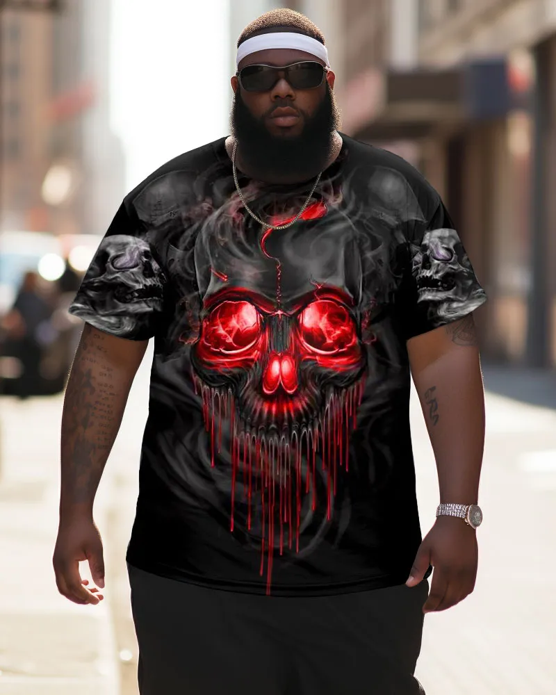 Men's Plus Size Skull Gem Viking Crew Neck Short Sleeve T-Shirt sold by Biggmans