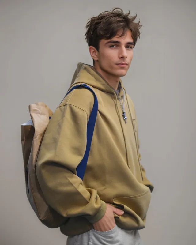 High Quality Fabric High-grade Jacquard Letters Men's Loose Oversized Hoodie sold by Biggmans