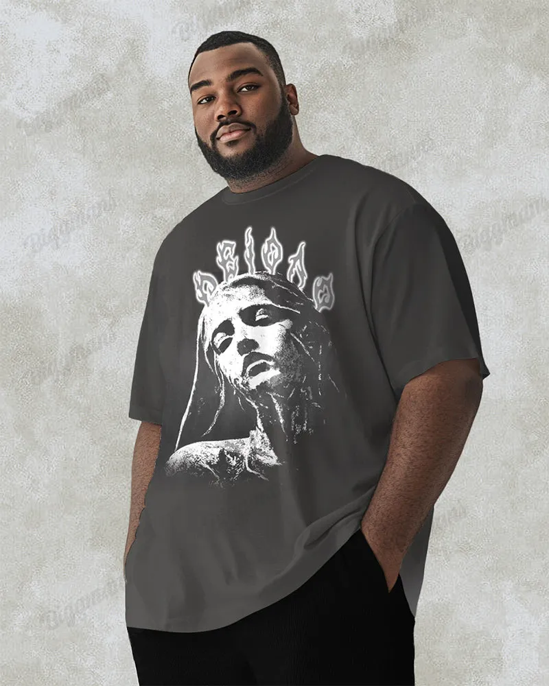 100% Cotton-Women's Pattern Men's Loose Plus Size Short-sleeved T-shirt sold by Biggmans