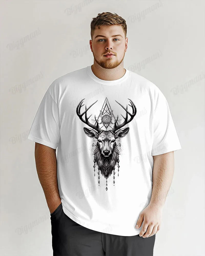 100% Cotton-Patterned Men's Loose Plus Size Short Sleeve T-Shirt sold by Biggmans
