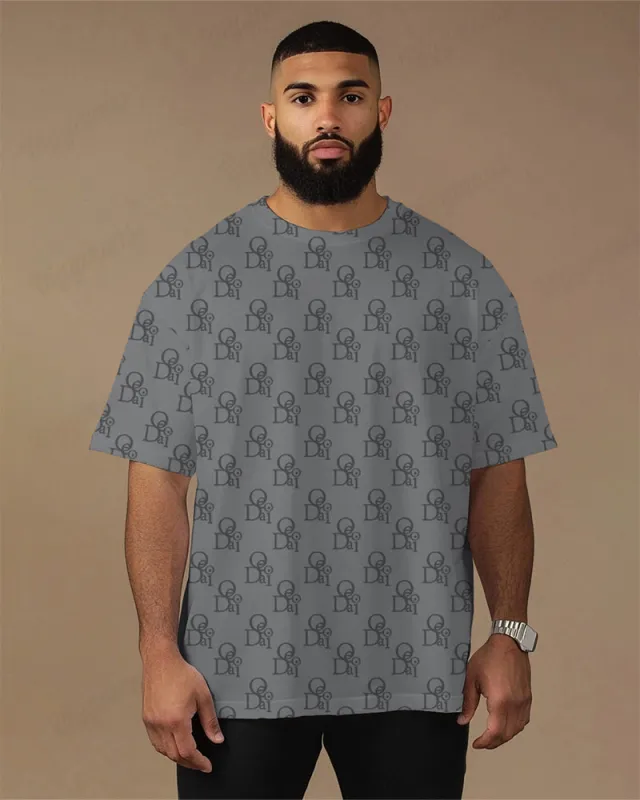 100% Cotton-Premium Jacquard Men's Loose Plus Size Short Sleeve T-Shirt sold by Biggmans