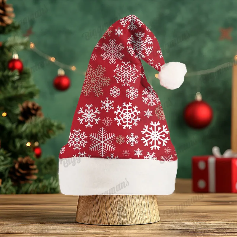 Christmas Fun Red Green Santa Cartoon Print Gift Plush Party Decorative Hat sold by Biggmans product image thumbnail 4