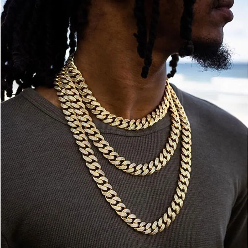 HIPHOP Full Diamond Cuban Diamond Gold Necklace sold by Biggmans