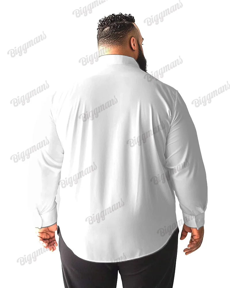 Big Guy's Casual Simple Ink Music Symbols Print Lapel Long Sleeve Shirt sold by Biggmans product image thumbnail 3