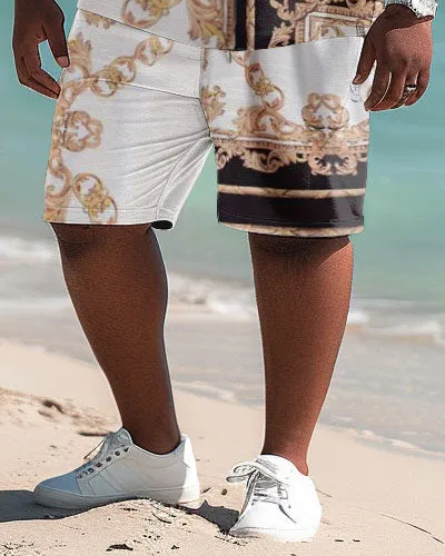 Big and Tall Men Casual Luxury Pattern Polo Shorts Set sold by Biggmans product image thumbnail 4