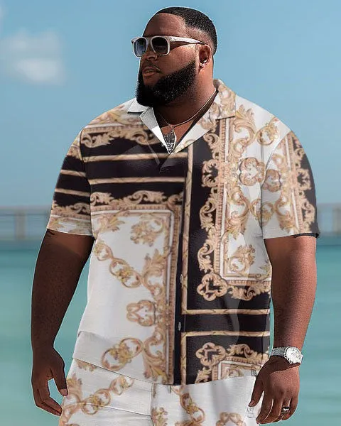 Big and Tall Men Casual Luxury Pattern Polo Shorts Set sold by Biggmans product image thumbnail 3