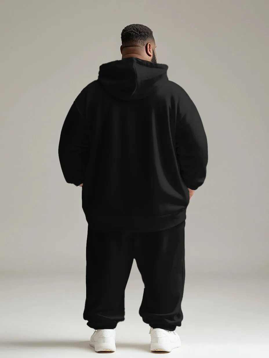 Big Men's Daily Casual Simple Plaid Patchwork Printed Hoodie Set sold by Biggmans product image thumbnail 5