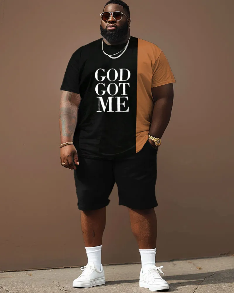 Street Casual Color Block Print Letter Big Men's Set sold by Biggmans product image thumbnail 2