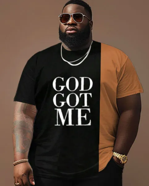 Street Casual Color Block Print Letter Big Men's Set sold by Biggmans product image thumbnail 3