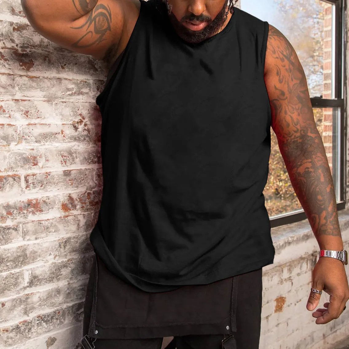 Men's Plus Size Solid Color Tank Top sold by Biggmans
