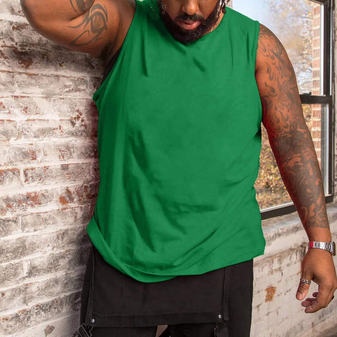Men's Plus Size Solid Color Tank Top sold by Biggmans product image thumbnail 5