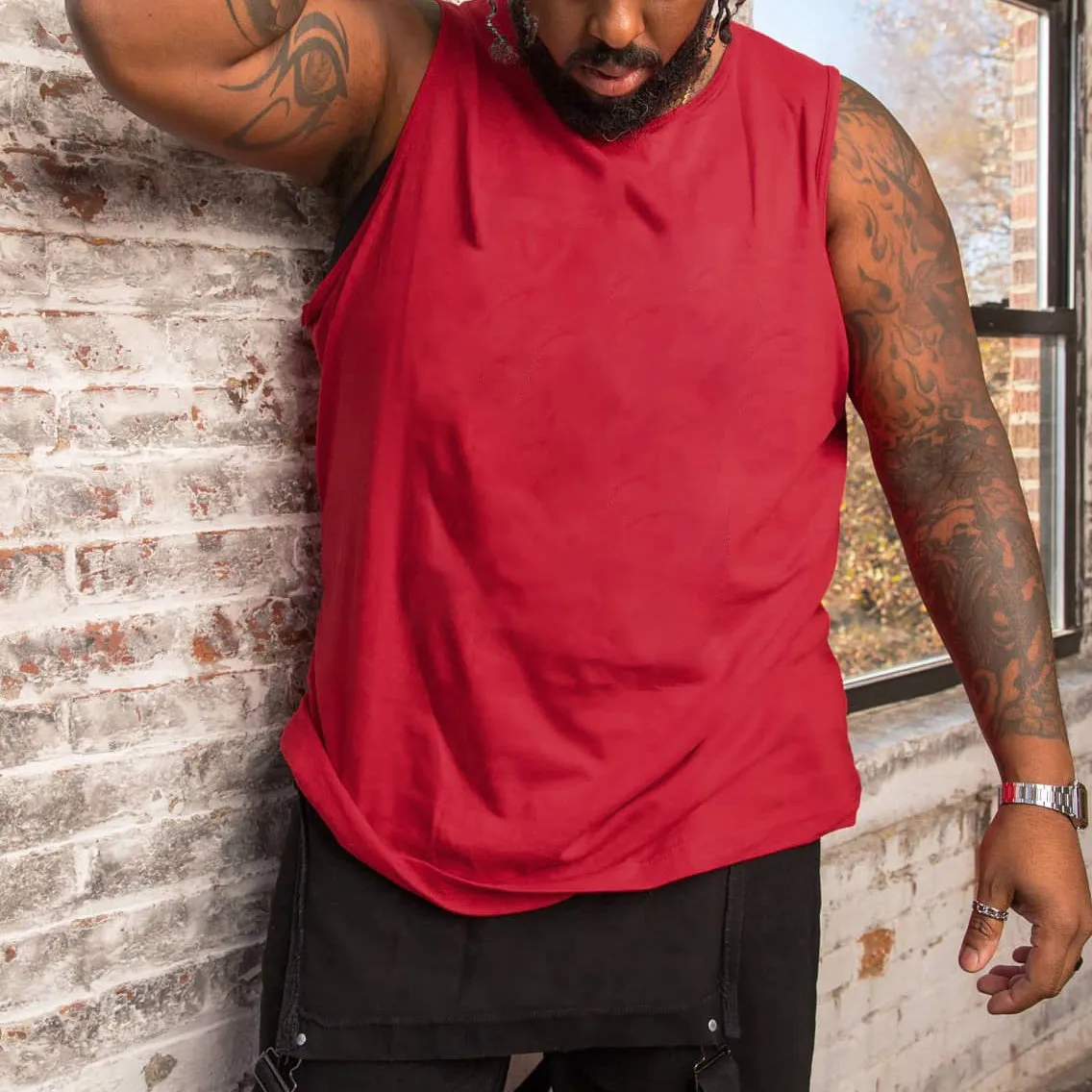 Men's Plus Size Solid Color Tank Top sold by Biggmans product image thumbnail 2