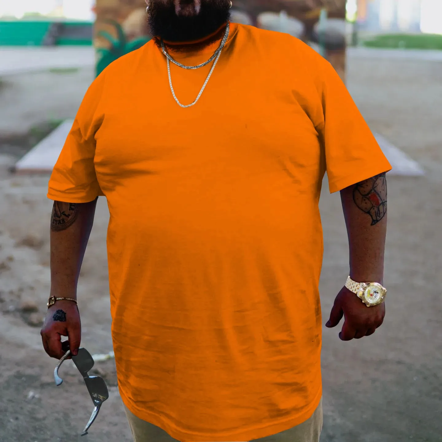 Big and Tall Men's Solid Color Crew Neck Short Sleeve T-Shirt sold by Biggmans product image thumbnail 4