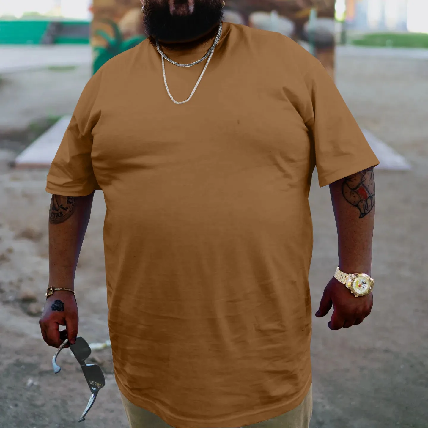 Big and Tall Men's Solid Color Crew Neck Short Sleeve T-Shirt sold by Biggmans product image thumbnail 5