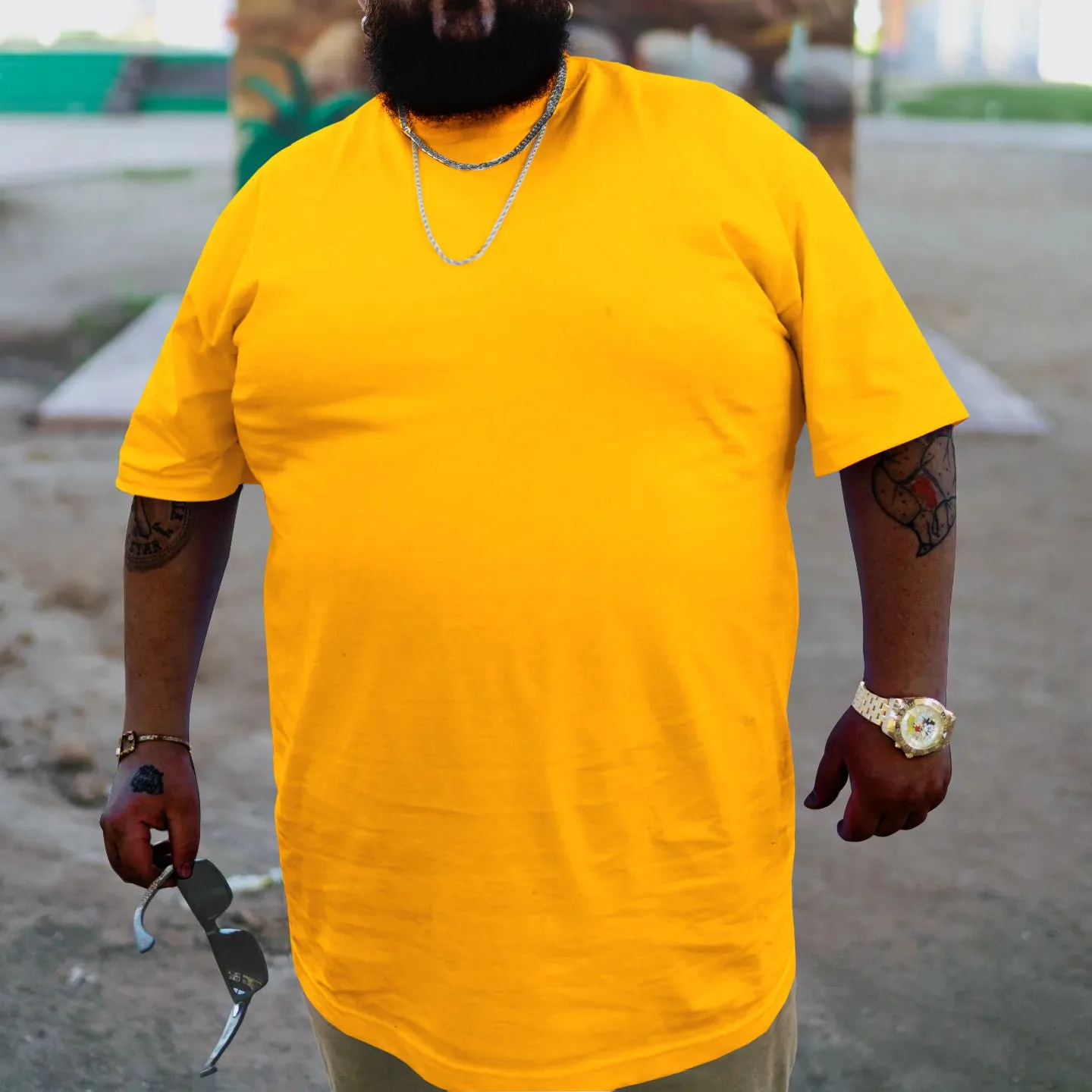 Big and Tall Men's Solid Color Crew Neck Short Sleeve T-Shirt sold by Biggmans product image thumbnail 3