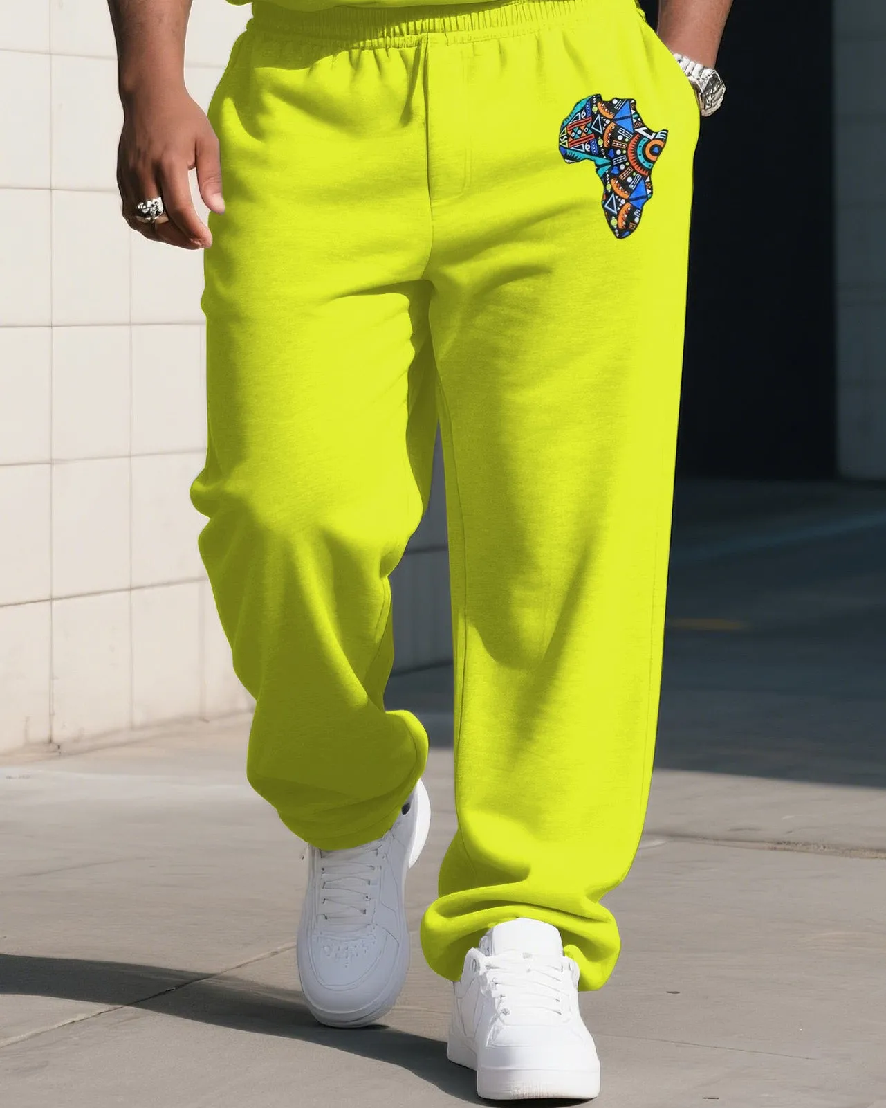 Big Boy Daily Casual Fluorescent Green Creative African Classic Textured Short-sleeved Trousers Suit sold by Biggmans product image thumbnail 3