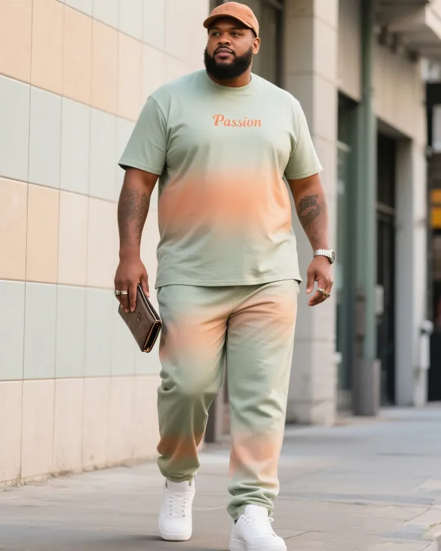 Big Boy Street Fashion Gradual Passion English Short-sleeved T-shirt Trousers Suit sold by Biggmans