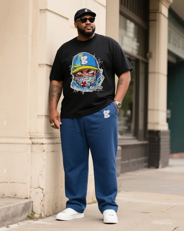 Big Boy Essential Fashion Street Trendy Street Kid Printed Short Sleeve T-Shirt Trousers Suit sold by Biggmans