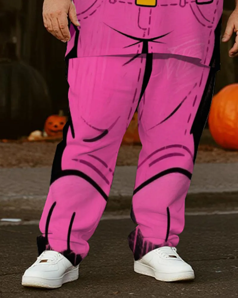 Big & Tall Men's Halloween Pink Leopard Skull Cosplay Printed T-Shirt Trousers Suit sold by Biggmans product image thumbnail 3