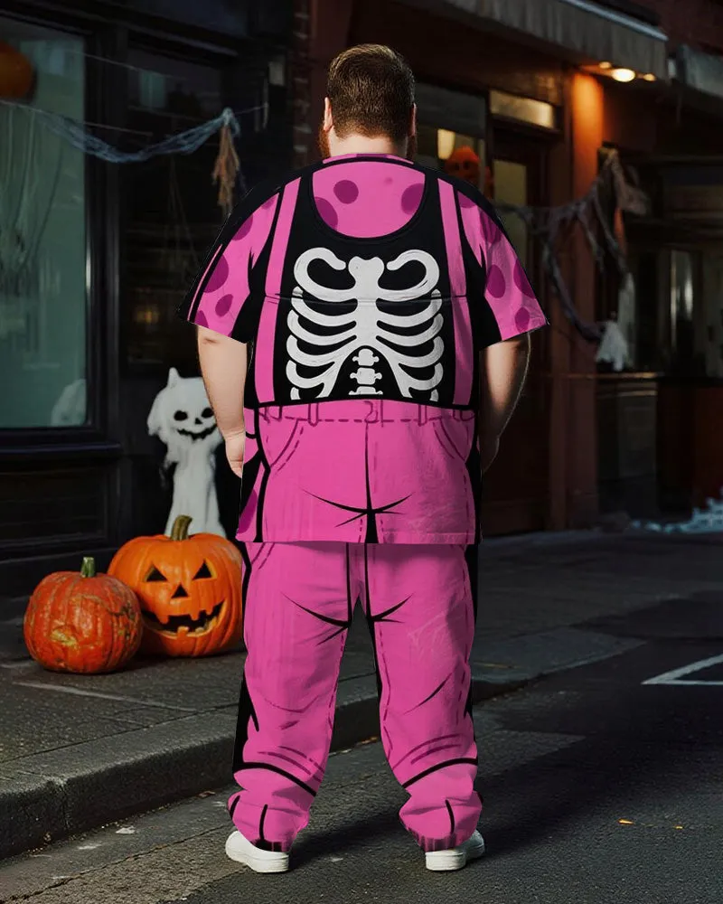 Big & Tall Men's Halloween Pink Leopard Skull Cosplay Printed T-Shirt Trousers Suit sold by Biggmans product image thumbnail 4