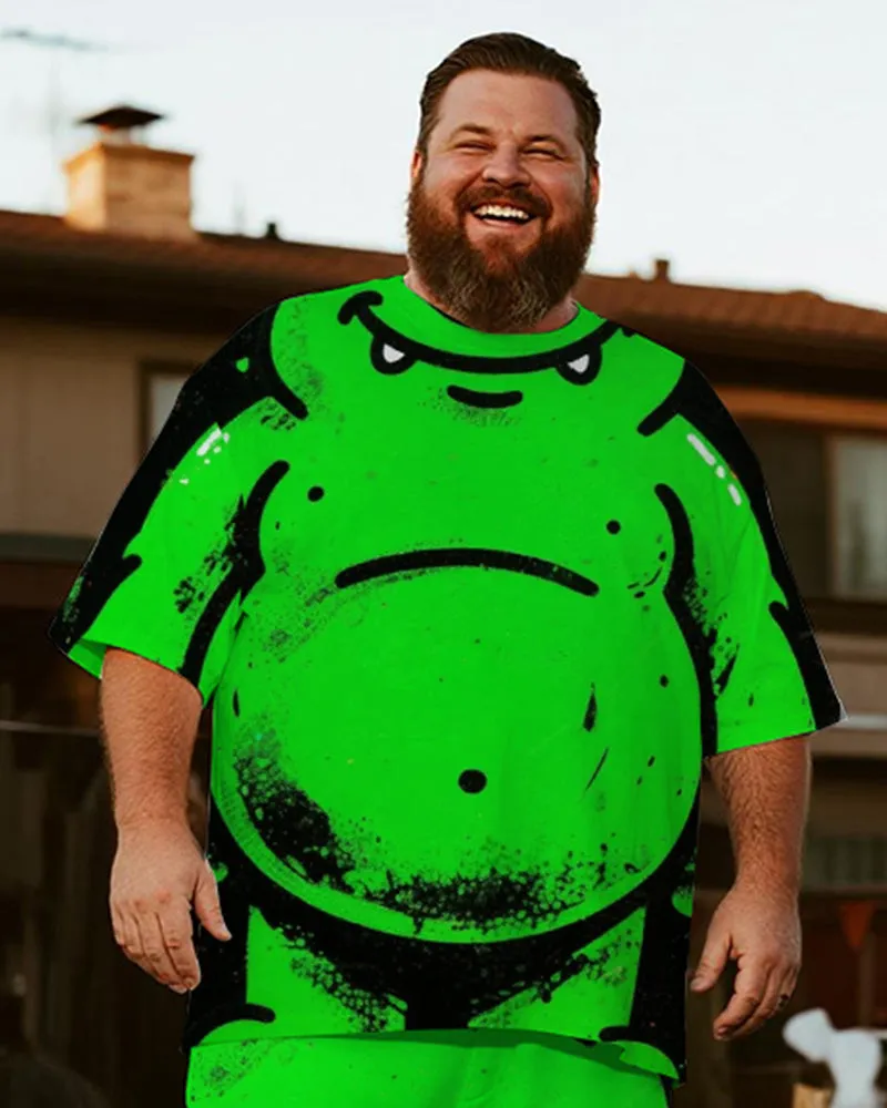 Big & Tall Men's Halloween Green Graffiti Monster Cosplay Printed T-Shirt Trousers Suit sold by Biggmans product image thumbnail 2