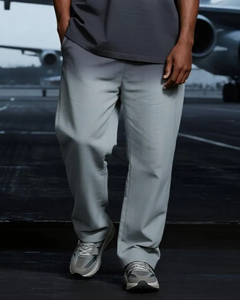 Big & Tall Men's Gradient Gray Universe Letter Print T-shirt Trousers Suit sold by Biggmans product image thumbnail 3