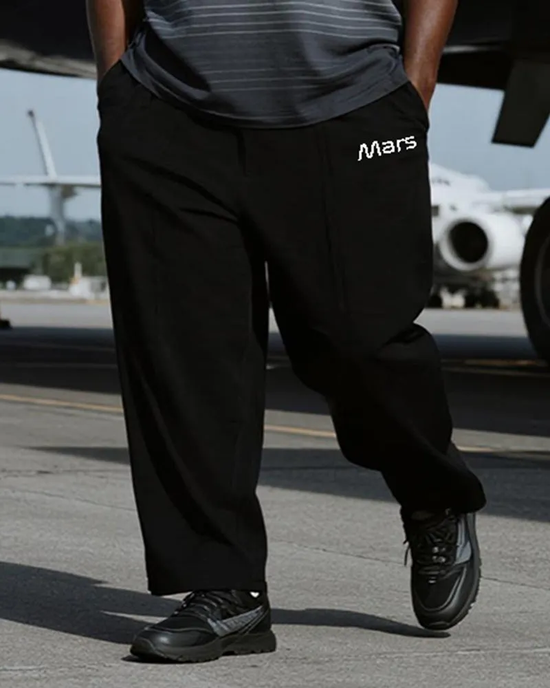 Big & Tall Men's Gradient Light Gray Stripe Mars Alphabet Print T-Shirt Trousers Suit sold by Biggmans product image thumbnail 3