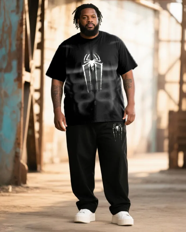 Big & Tall Men's Cosplay Pax Spider Print T-Shirt Trousers Suit sold by Biggmans