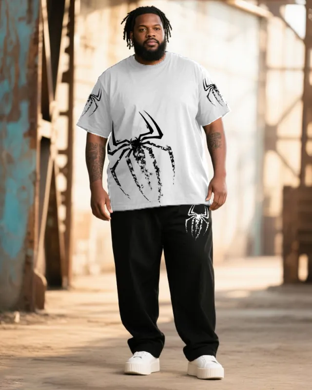 Big & Tall Men's Spider Print T-Shirt Trousers Suit sold by Biggmans