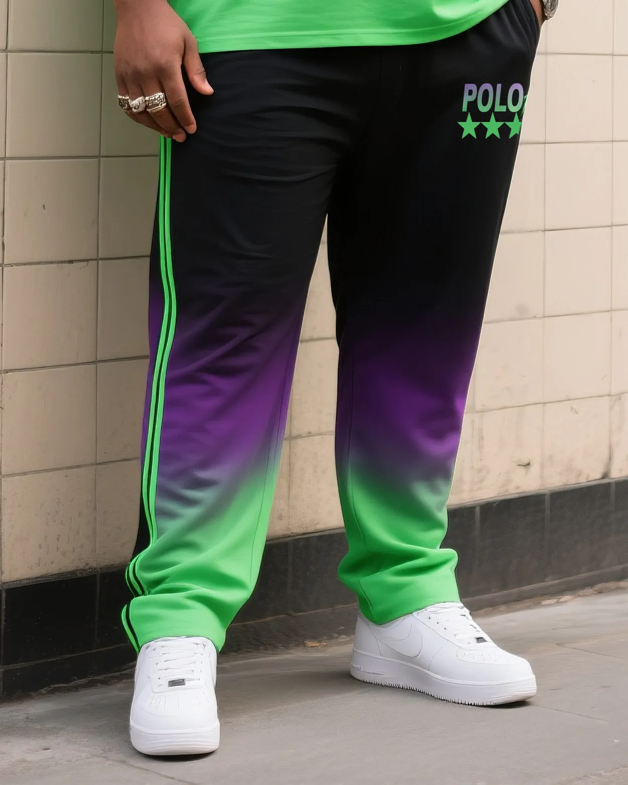 Big Boy Casual Sports Football Fans Gradient Design Clothes Round Neck Short Sleeve T-Shirt Trousers Suit sold by Biggmans product image thumbnail 3