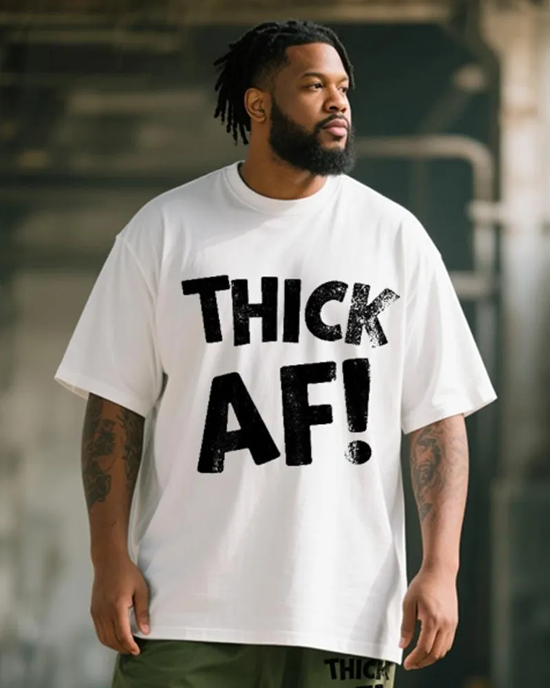Big & Tall Men's THICK AF! Letter Print T-Shirt Trousers Suit sold by Biggmans product image thumbnail 2
