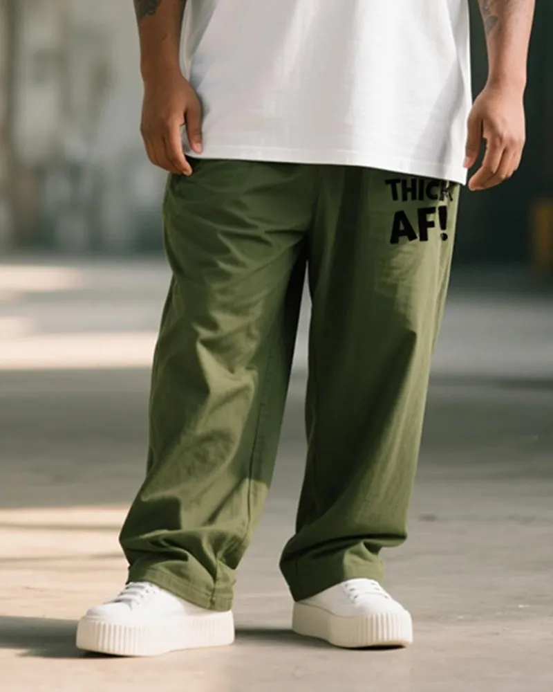 Big & Tall Men's THICK AF! Letter Print T-Shirt Trousers Suit sold by Biggmans product image thumbnail 3