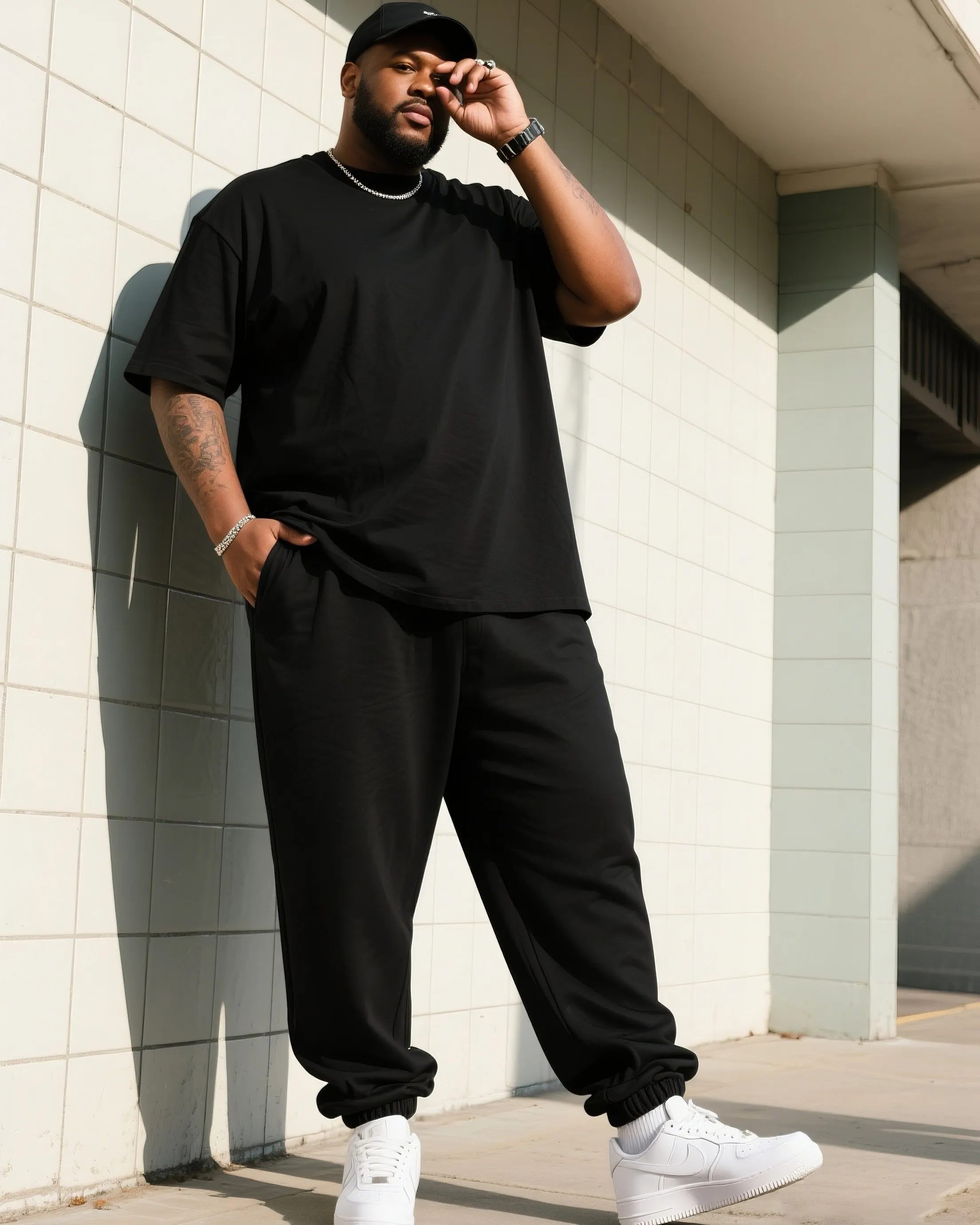 Big Boy Daily Casual All-match Solid Color Short-sleeved T-shirt Trousers Suit sold by Biggmans product image thumbnail 4