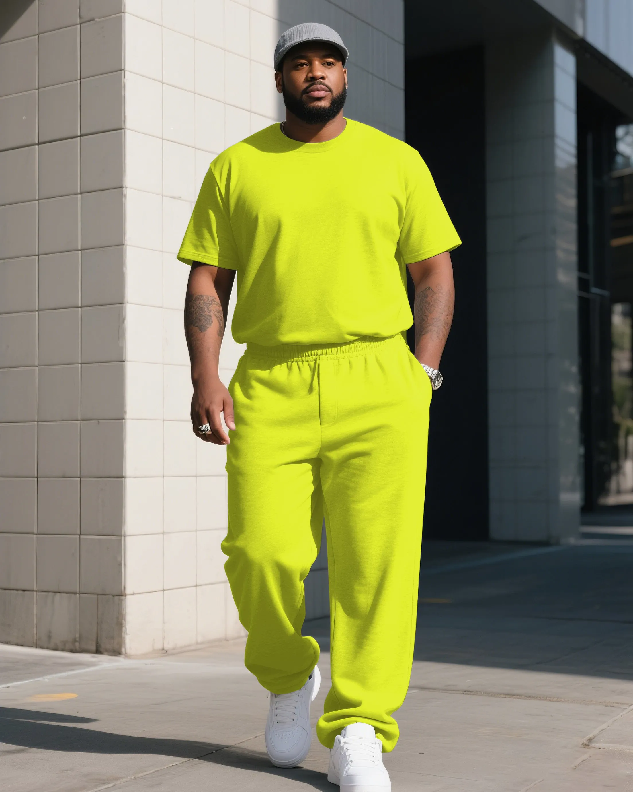 Big Boy Daily Casual All-match Solid Color Short-sleeved T-shirt Trousers Suit sold by Biggmans product image thumbnail 5