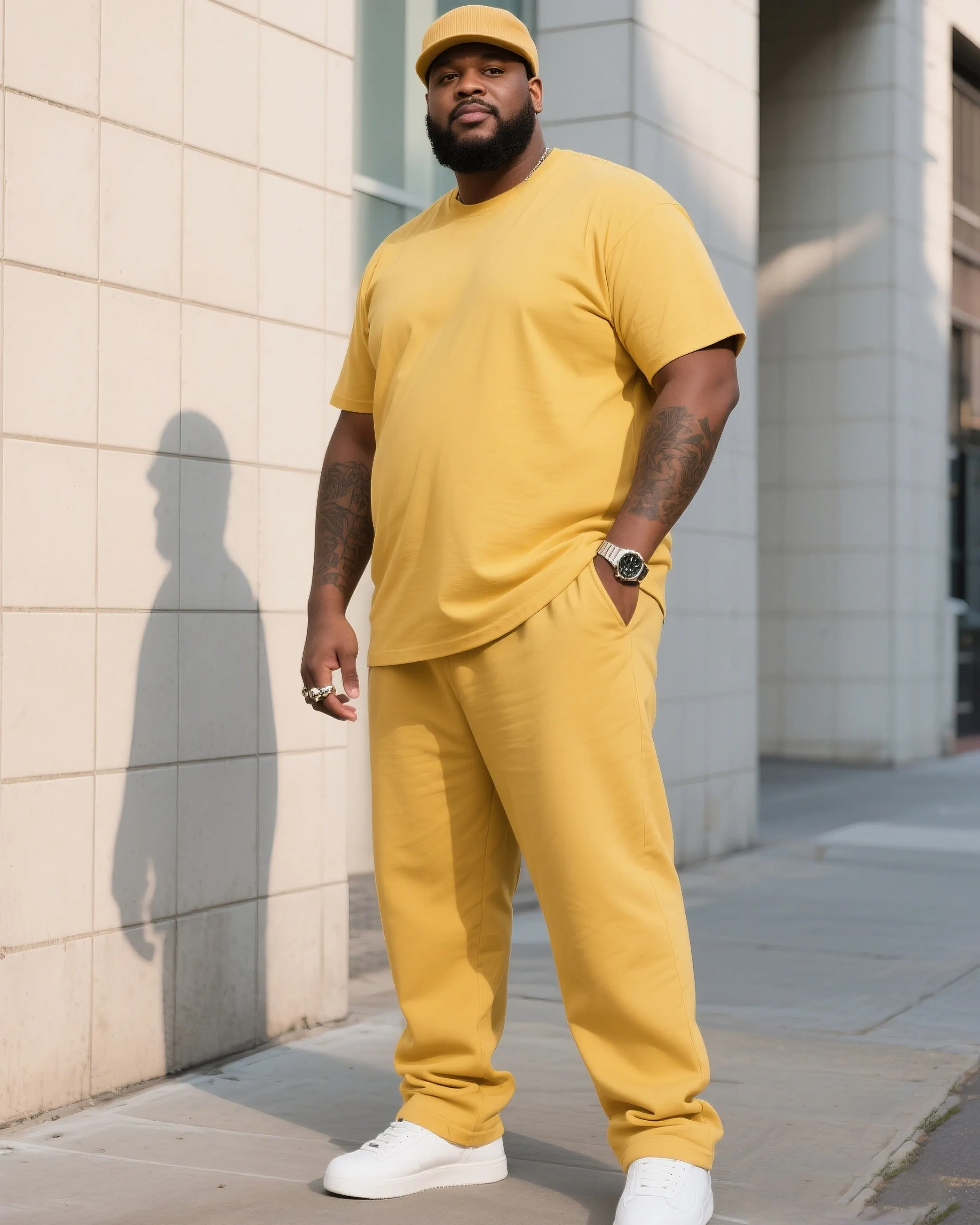 Big Boy Daily Casual All-match Solid Color Short-sleeved T-shirt Trousers Suit sold by Biggmans product image thumbnail 3