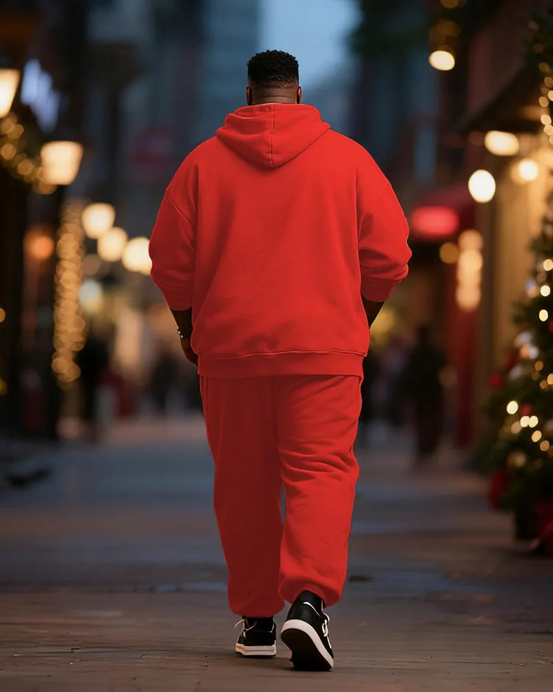 Big & Tall Men's Christmas Gingerbread Man Alphabet Print Cardigan Hoodie Suit sold by Biggmans product image thumbnail 4