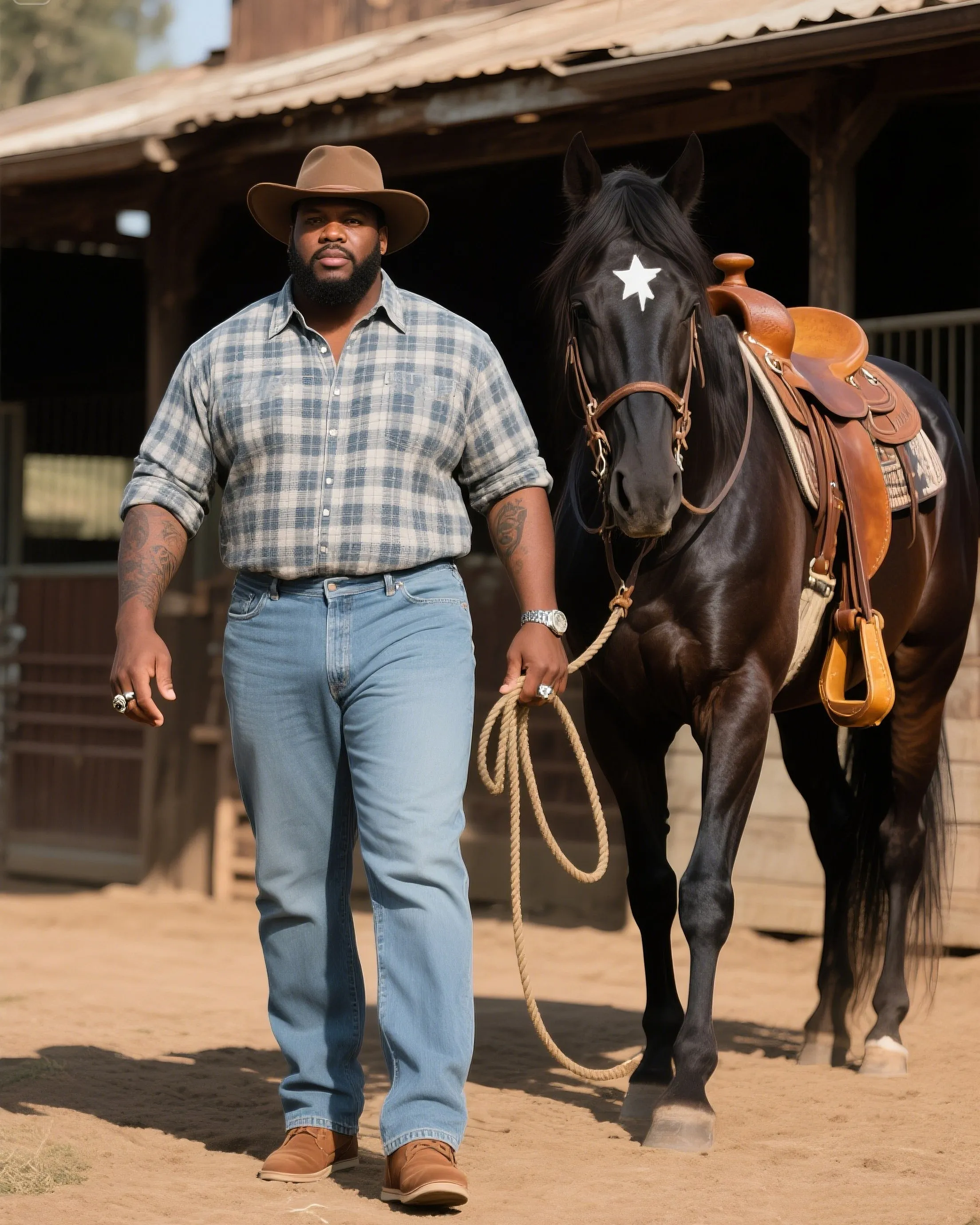 Plus Size Men's Western Style Retro Striped Long Sleeve Shirt Trousers Suit sold by Biggmans