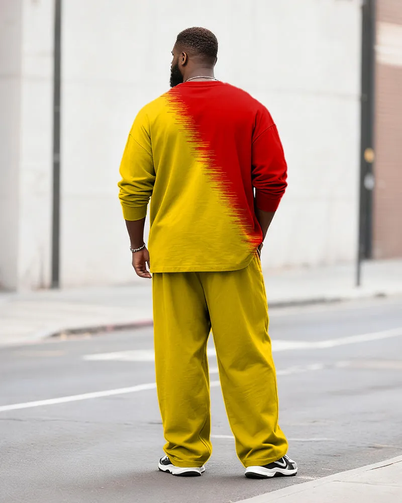 Big & Tall Men's Casual Gradient Faith Letter Printed Long Sleeve T-Shirt Pants Set sold by Biggmans product image thumbnail 5