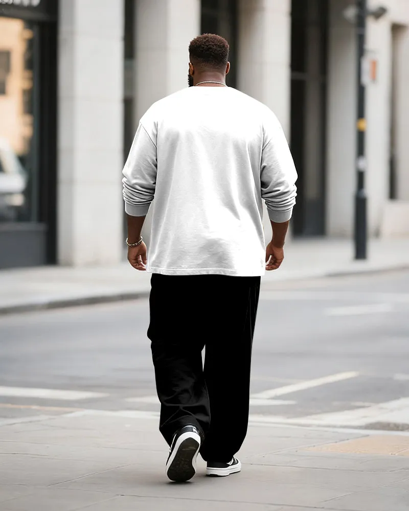 Big & Tall Men's Simple Line Puppy Letter Print Long Sleeve T-Shirt Pants Set sold by Biggmans product image thumbnail 4