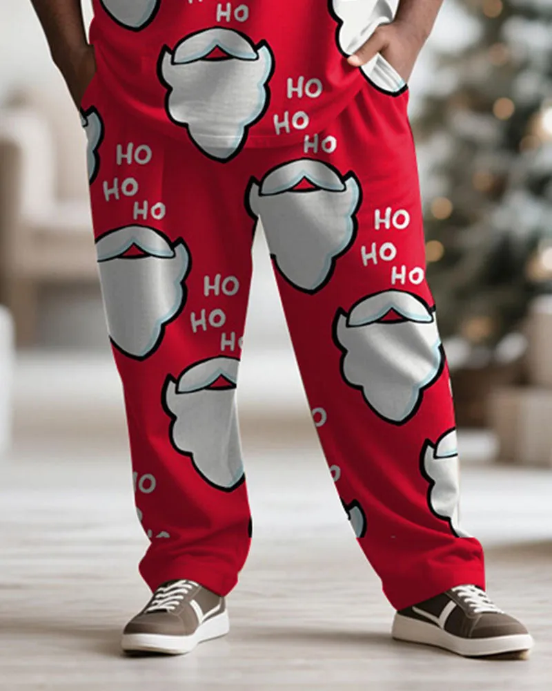 Big & Tall Men's Santa Claus Cartoon Print Long Sleeve T-Shirt Pants Set sold by Biggmans product image thumbnail 3